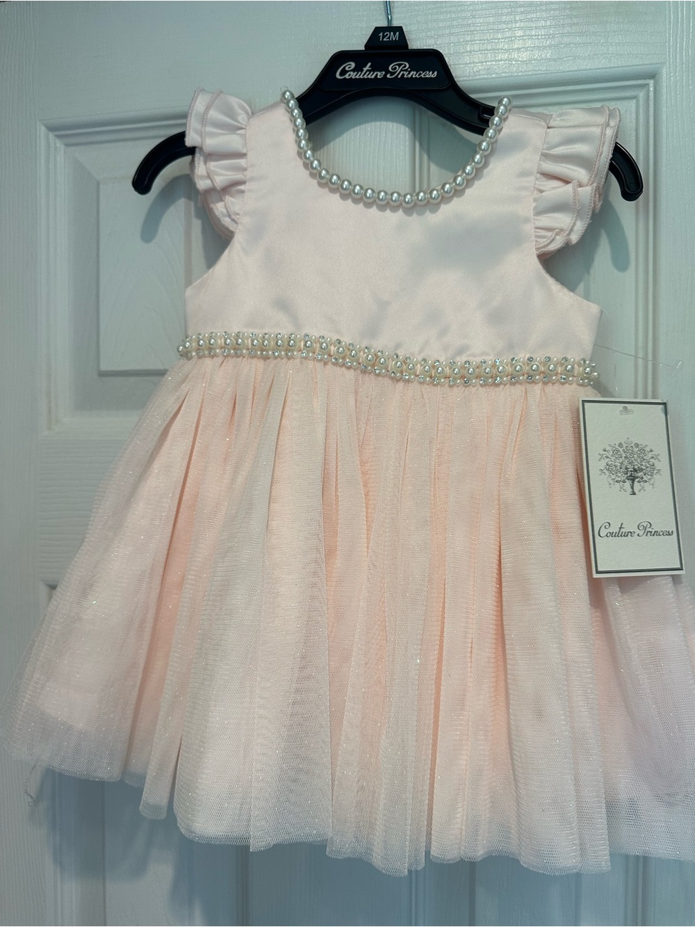New -CouturePrincess color Brush baby dress size 12 months